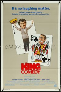 5r0637 KING OF COMEDY 1sh 1983 Robert DeNiro, Martin Scorsese, Jerry Lewis, cool playing card art!