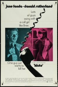 5r0639 KLUTE domestic 1sh 1971 Donald Sutherland helps intended murder victim & call girl Jane Fonda