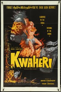 5r0642 KWAHERI 1sh 1965 wild African shockumentary, artwork of sexy jungle native dancing!