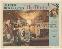 5r1161 BIRDS LC #7 1963 Alfred Hitchcock, Rod Taylor & Tippi Hedren attacked inside house!