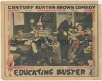 5r1224 EDUCATING BUSTER LC 1925 Arthur Trimble as Buster Brown & Pete the Dog in classroom, rare!