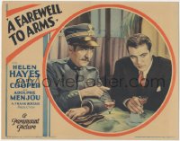 5r1225 FAREWELL TO ARMS LC 1932 dejected Gary Cooper & uniformed Adolphe Menjou having a drink!