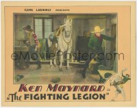 5r1226 FIGHTING LEGION LC 1930 perplexed Tarzan the horse stands by Ken Maynard guarding the door!