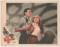 5r1268 HOODLUM LC #7 1951 c/u of Lawrence Tierney wrestling gun from Marjorie Riordan, film noir!