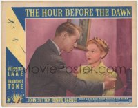 5r1270 HOUR BEFORE THE DAWN LC #5 1944 Franchot Tone grabs Nazi spy Veronica Lake by her shoulders!