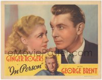 5r1285 IN PERSON LC 1935 best super close up of Ginger Rogers & George Brent, ultra rare!