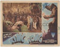 5r1308 KING KONG LC R1946 Bruce Cabot holds beautiful Fay Wray in front of huge crowd of natives!