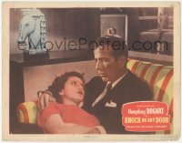 5r1313 KNOCK ON ANY DOOR LC #3 1949 Candy Toxton laying in Humphrey Bogart's lap, Nicholas Ray!