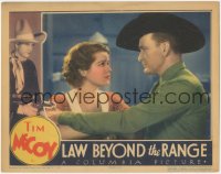 5r1326 LAW BEYOND THE RANGE LC 1935 best close up of Tim McCoy & worried Billie Seward, ultra rare!