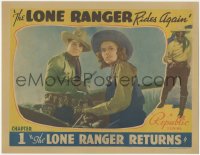 5r1338 LONE RANGER RIDES AGAIN chapter 1 LC 1939 c/u of Livingston & Jinx Falkenburg in color, rare!