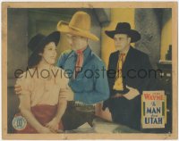 5r1352 MAN FROM UTAH LC R1930s pretty Anita Campillo feels much safer around handsome John Wayne!