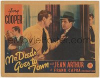 5r1363 MR. DEEDS GOES TO TOWN LC 1936 c/u of Gary Cooper threatening Lionel Stander, Frank Capra!