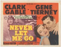 5r1068 NEVER LET ME GO TC 1953 romantic close up of Clark Gable & sexy Gene Tierney, Delmer Daves!