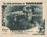 5r1369 NEW ADVENTURES OF TARZAN chapter 12 LC 1935 c/u of barechested Bruce Bennett with chimpanzee!