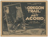 5r1074 OREGON TRAIL TC 1923 Art Acord confronts big man, frozen north art by Jack Savage, rare!