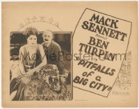 5r1075 PITFALLS OF A BIG CITY TC 1923 cross-eyed Ben Turpin & Madeline Hurlock, ultra rare!