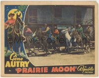 5r1387 PRAIRIE MOON LC 1938 Gene Autry, Smiley Burnette & cowboys on horses by sheriff office, rare!