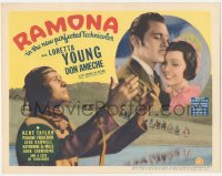 5r1076 RAMONA TC 1936 pretty Loretta Young, Don Ameche & Kent Taylor in Old California, ultra rare!