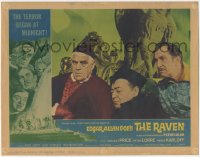 5r1391 RAVEN LC #8 1963 best close up of Boris Karloff, Vincent Price & Peter Lorre, Edgar Allan Poe