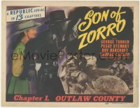 5r1084 SON OF ZORRO chapter 1 TC 1947 Republic serial, cool masked hero image, Outlaw County, rare!