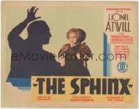 5r1086 SPHINX TC 1933 cool image of menacing shadow, early Monogram murder mystery, very rare!