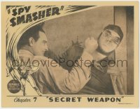 5r1434 SPY SMASHER chapter 7 LC 1942 c/u of costumed Kane Richmond getting punched, Secret Weapon!