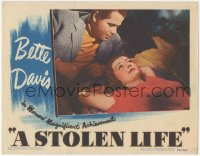 5r1438 STOLEN LIFE LC 1946 romantic close up of Glenn Ford leaning over pretty Bette Davis!