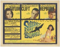 5r1088 SUDDENLY, LAST SUMMER TC 1960 art of sexy Elizabeth Taylor in swimsuit, Clift, Kate Hepburn!