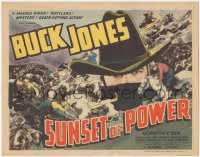 5r1090 SUNSET OF POWER TC 1935 great image of masked Buck Jones over cattle stampede art, rare!