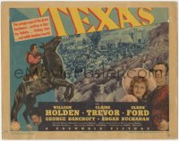 5r1093 TEXAS TC 1941 William Holden, Claire Trevor, early Glenn Ford, cool montage, ultra rare!