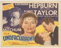 5r1105 UNDERCURRENT TC 1946 two images of Katharine Hepburn & Robert Taylor, don't tell the ending!