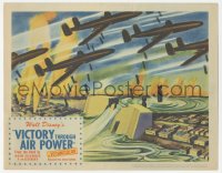 5r1510 VICTORY THROUGH AIR POWER LC 1943 cartoon image of lots of airplanes dropping bombs on dam!