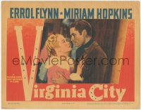 5r1512 VIRGINIA CITY LC 1940 romantic c/u of Miriam Hopkins & Errol Flynn, Michael Curtiz western!