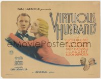 5r1108 VIRTUOUS HUSBAND TC 1931 sexy Jean Arthur married to a shy man who won't sleep w/ her, rare!
