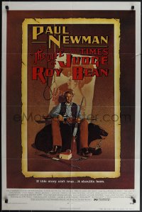 5r0666 LIFE & TIMES OF JUDGE ROY BEAN 1sh 1972 John Huston, art of Paul Newman by Richard Amsel!