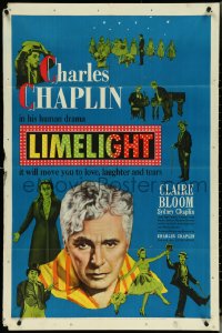 5r0669 LIMELIGHT 1sh 1952 many images of aging Charlie Chaplin & pretty young Claire Bloom!