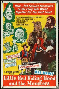 5r0673 LITTLE RED RIDING HOOD & THE MONSTERS 1sh 1964 really wacky, sure to scare little kids!