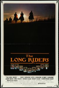 5r0680 LONG RIDERS advance 1sh 1980 David, Keith AND Robert Carradine, Stacy Keach as Jesse James!