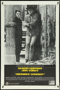 5r0707 MIDNIGHT COWBOY 1sh 1969 Dustin Hoffman, Jon Voight, John Schlesinger classic, x-rated!