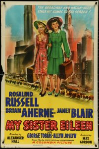 5r0726 MY SISTER EILEEN 1sh 1942 Rosalind Russell in stage hit that convulsed Broadway!