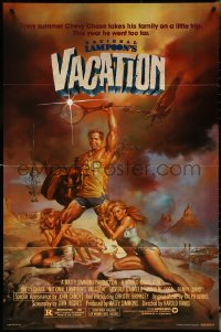 5r0730 NATIONAL LAMPOON'S VACATION NSS style 1sh 1983 art of Chevy Chase, Brinkley & D'Angelo by Vallejo!