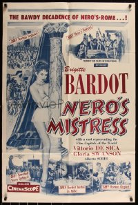 5r0731 NERO'S MISTRESS 1sh 1962 Mio Figlio Nerone, sexy Brigitte Bardot, Vittorio De Sica!