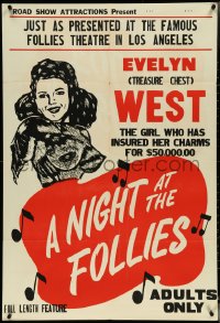 5r0732 NIGHT AT THE FOLLIES 1sh 1947 Evelyn 'Treasure Chest' West insured her charms for $50,000!