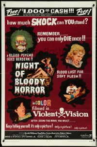 5r0733 NIGHT OF BLOODY HORROR 1sh 1969 blood psycho goes berserk, remember you can only die once!