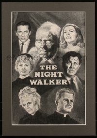 5r0016 NIGHT WALKER matted signed 11x17 pencil drawing 2003 great different art by Glen Eisner!