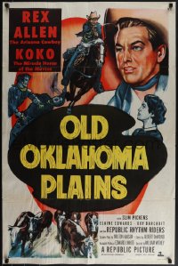 5r0748 OLD OKLAHOMA PLAINS 1sh 1952 artwork of Rex Allen and Koko, miracle horse!