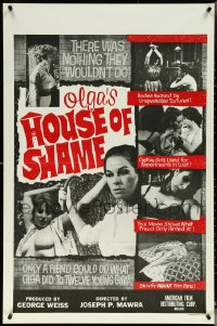 5r0749 OLGA'S HOUSE OF SHAME 1sh 1964 only a fiend could do what she did to 12 young girls!