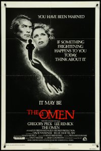 5r0751 OMEN style F 1sh 1976 horror art of Gregory Peck & Lee Remick by Murray Smith & Tom Jung!