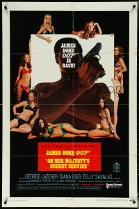 5r0752 ON HER MAJESTY'S SECRET SERVICE 1sh 1969 George Lazenby silhouette & sexy Bond girls!