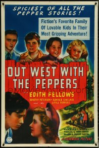 5r0763 OUT WEST WITH THE PEPPERS 1sh 1940 fiction's favorite family of lovable kids, ultra rare!